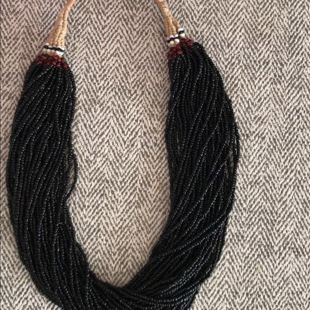 BLACK beaded Chunky Necklace
